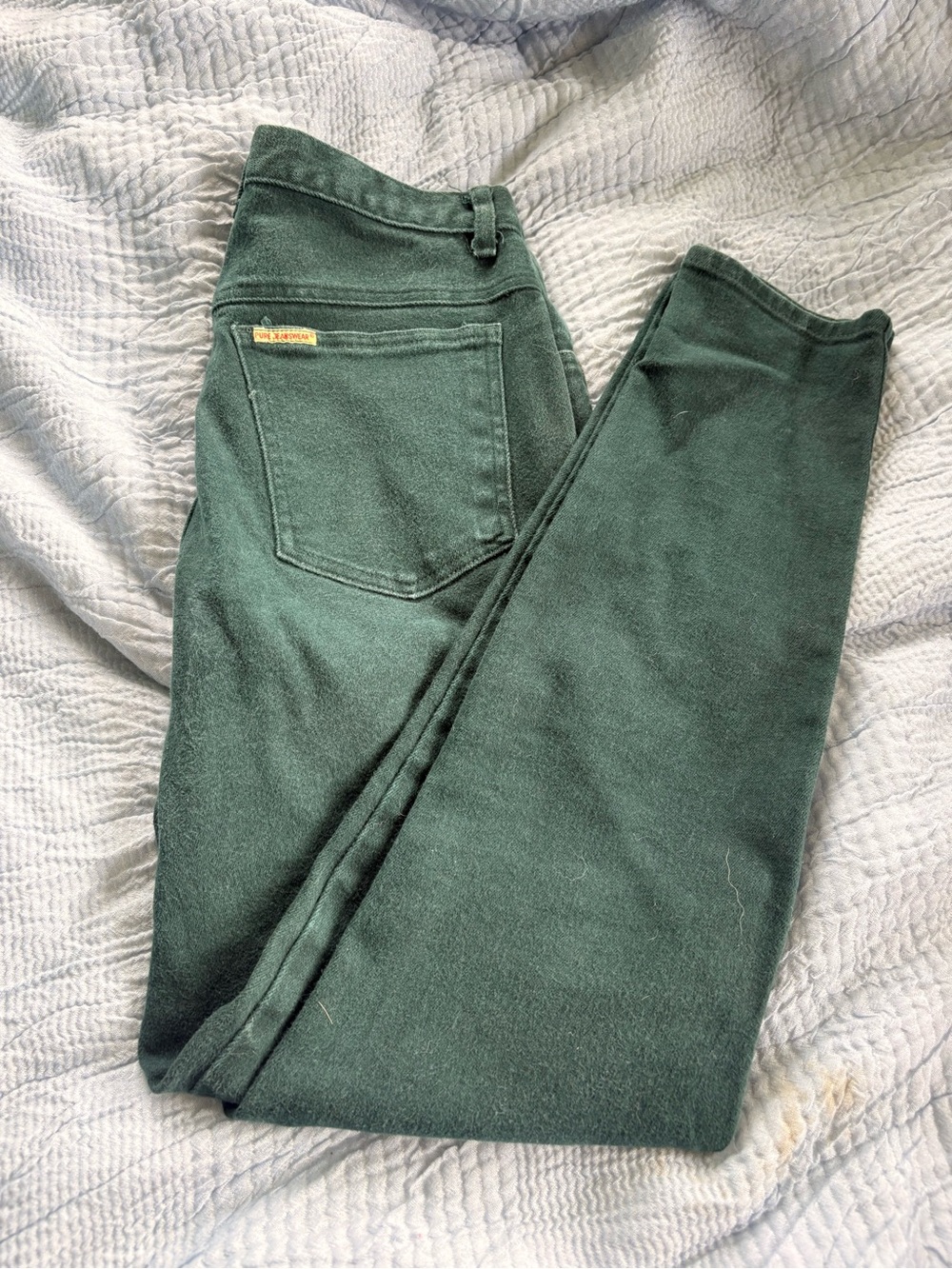 Forest Green High-Waist Slim Pants
